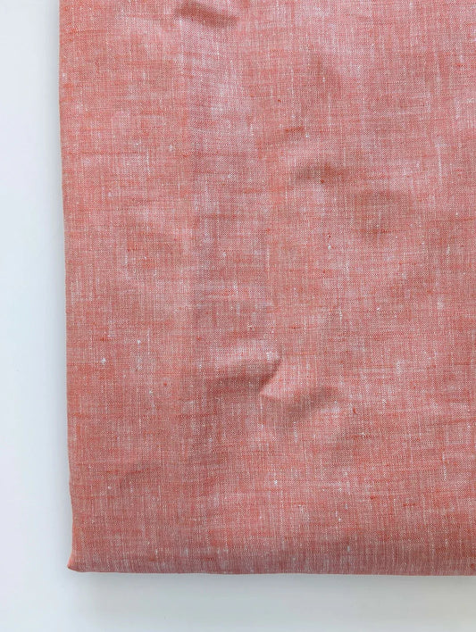 Orange 60 Lea Chambray Yarn Dyed Fabric 58" (100% Linen)