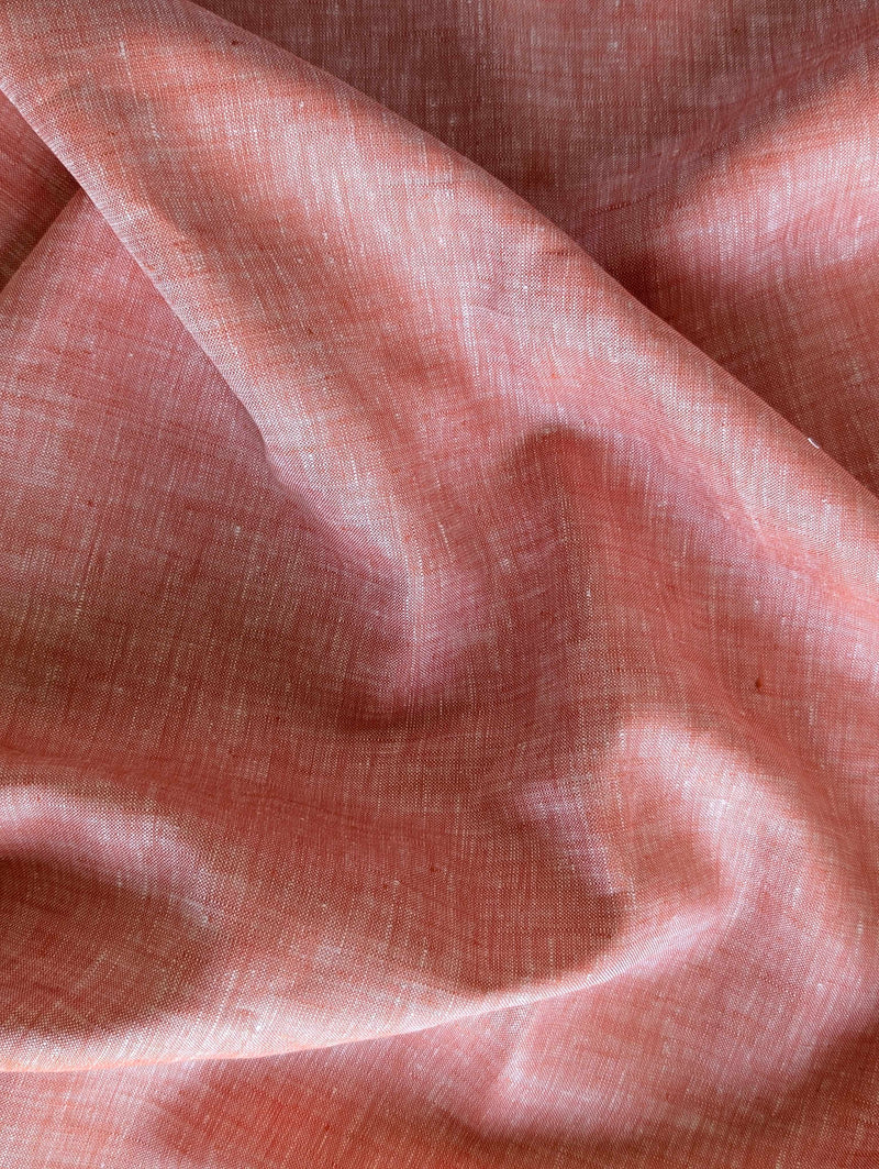 Orange 60 Lea Chambray Yarn Dyed Fabric 58" (100% Linen)