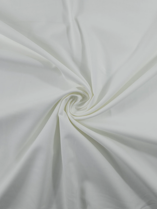 White Pure Cotton Poplin fabric (Width 58 Inches)