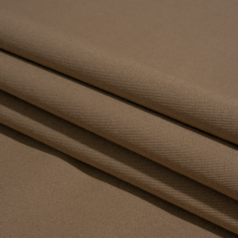 Peach finish Stretch Cotton Twill - Dark Beige (Width 58 Inches)