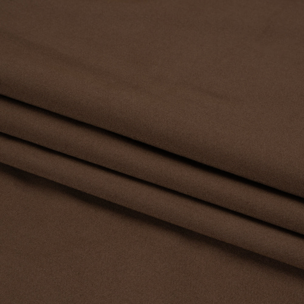 Peach finish Stretch Cotton Twill - Coffee Brown (Width 58 Inches)