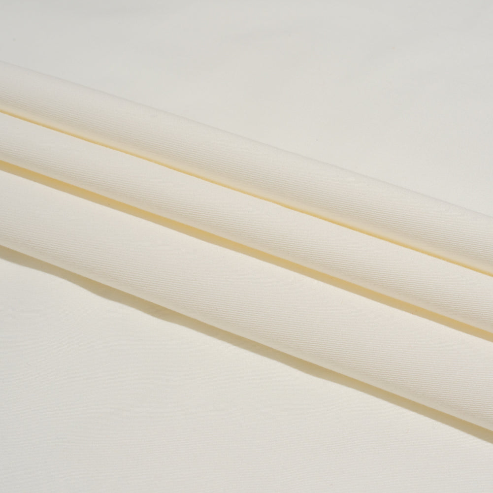 Peach finish Stretch Cotton Twill - White (Width 58 Inches)