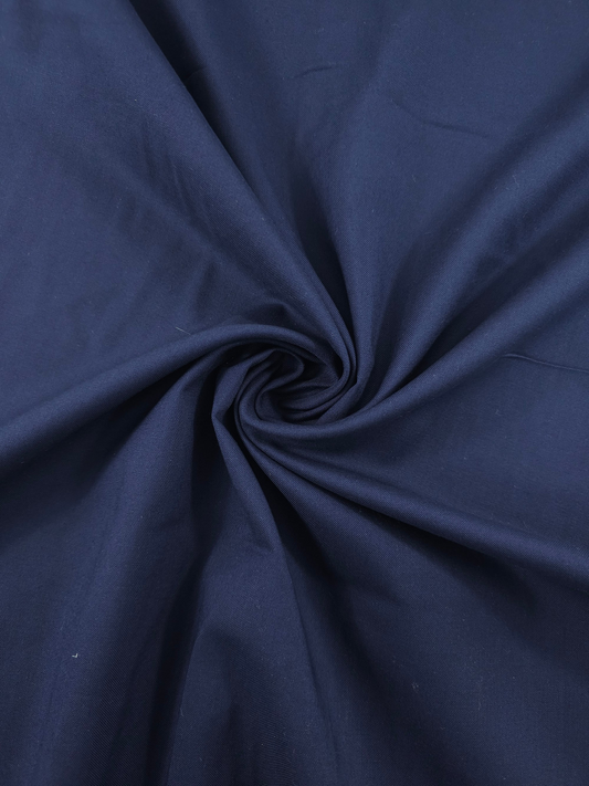 Navy Blue Pure Cotton Poplin fabric (Width 58 Inches)