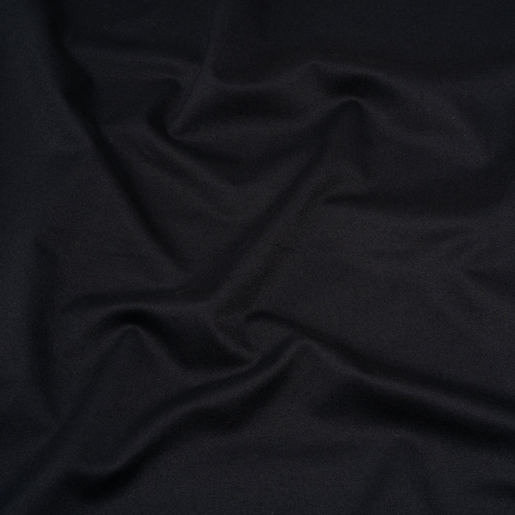 Peach finish Stretch Cotton Twill - Black (Width 58 Inches)