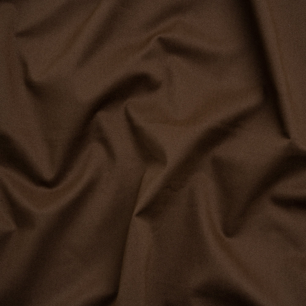 Peach finish Stretch Cotton Twill - Coffee Brown (Width 58 Inches)