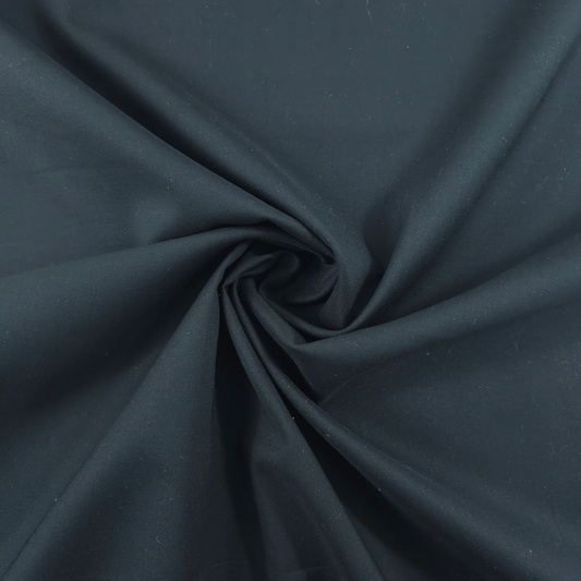 Black Pure Cotton Poplin fabric (Width 58 Inches)