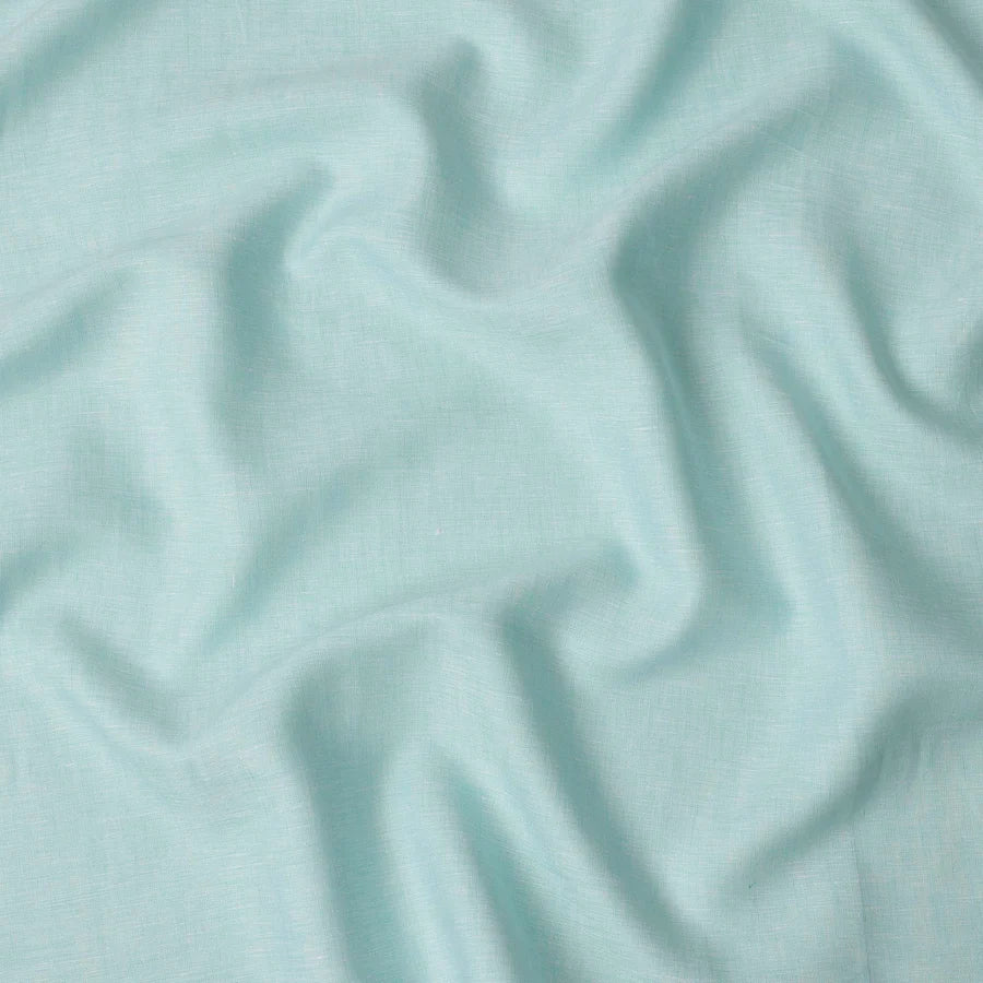 Aqua Blue 60 Lea Plain Pure linen fabric (Width 58 Inches)