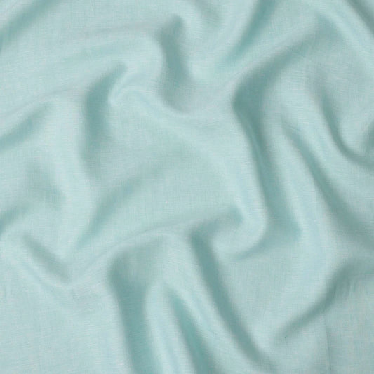 Aqua Blue 60 Lea Plain Pure linen fabric (Width 58 Inches)