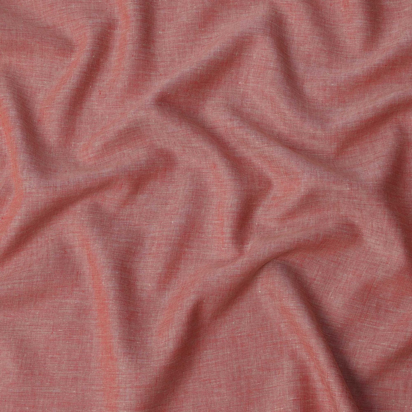 Coral Red 60 Lea Pure linen fabric (Width 58 Inches)