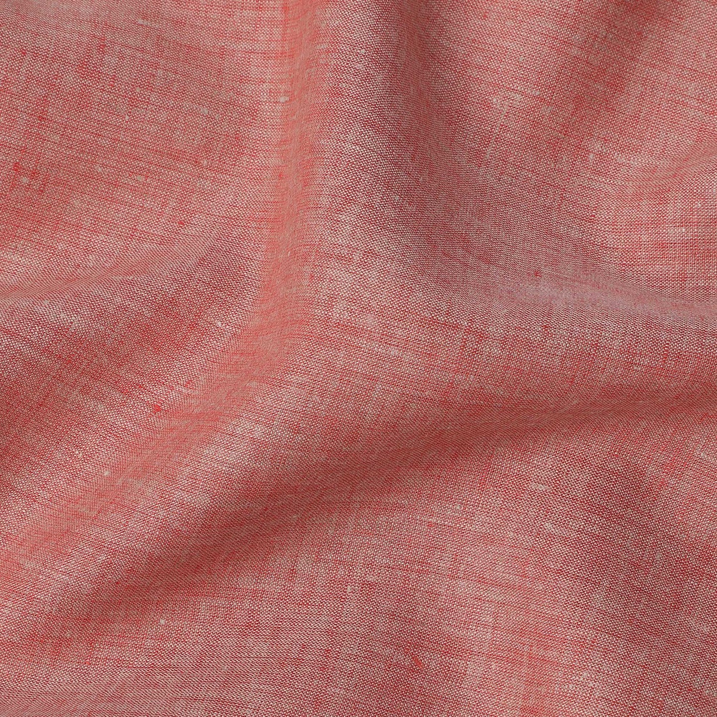Coral Red 60 Lea Pure linen fabric (Width 58 Inches)