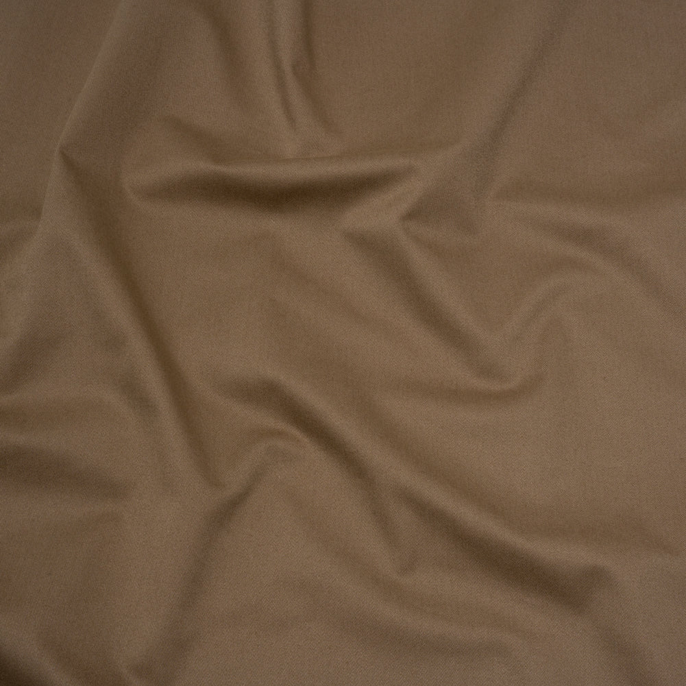 Peach finish Stretch Cotton Twill - Dark Beige (Width 58 Inches)