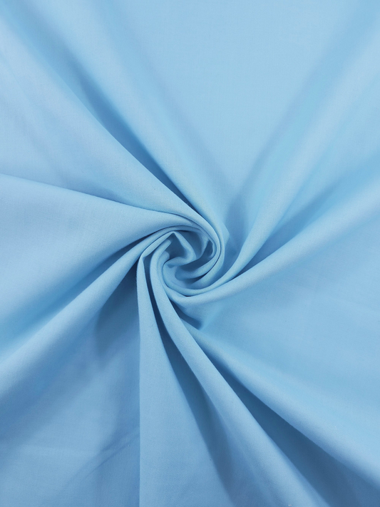 Sky Blue Pure Cotton Poplin fabric (Width 58 Inches)