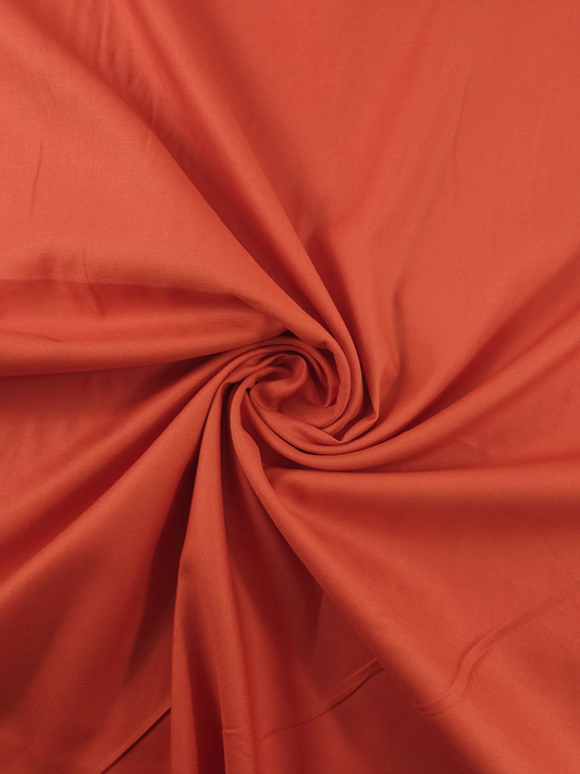 Orangey Red Pure Cotton Poplin fabric (Width 58 Inches)