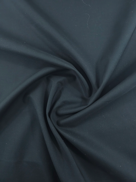 Black Pure Cotton Poplin fabric (Width 58 Inches)