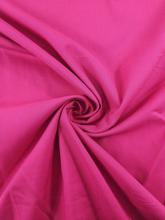 Hot Pink Pure Cotton Poplin fabric (Width 58 Inches)