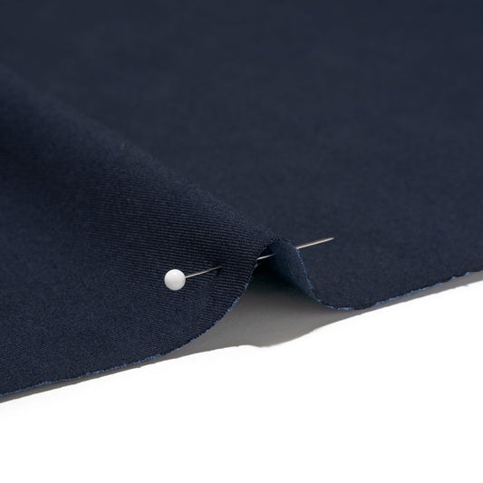 Peach finish Stretch Cotton Twill - Navy (Width 58 Inches)
