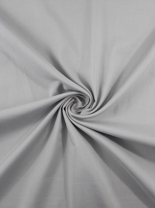 Grey Pure Cotton Poplin fabric (Width 58 Inches)