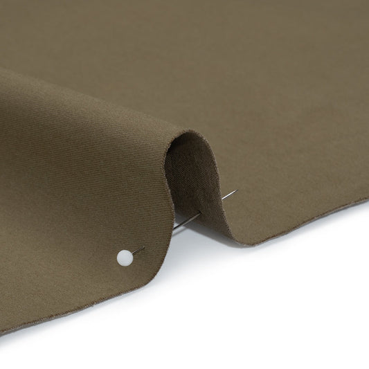 Peach finish Stretch Cotton Twill - Taupe (Width 58 Inches)