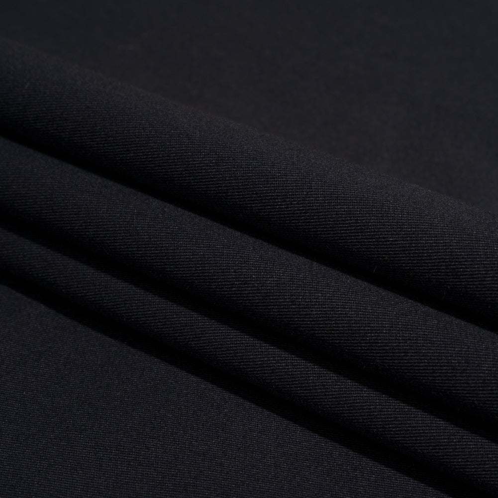Peach finish Stretch Cotton Twill - Black (Width 58 Inches)