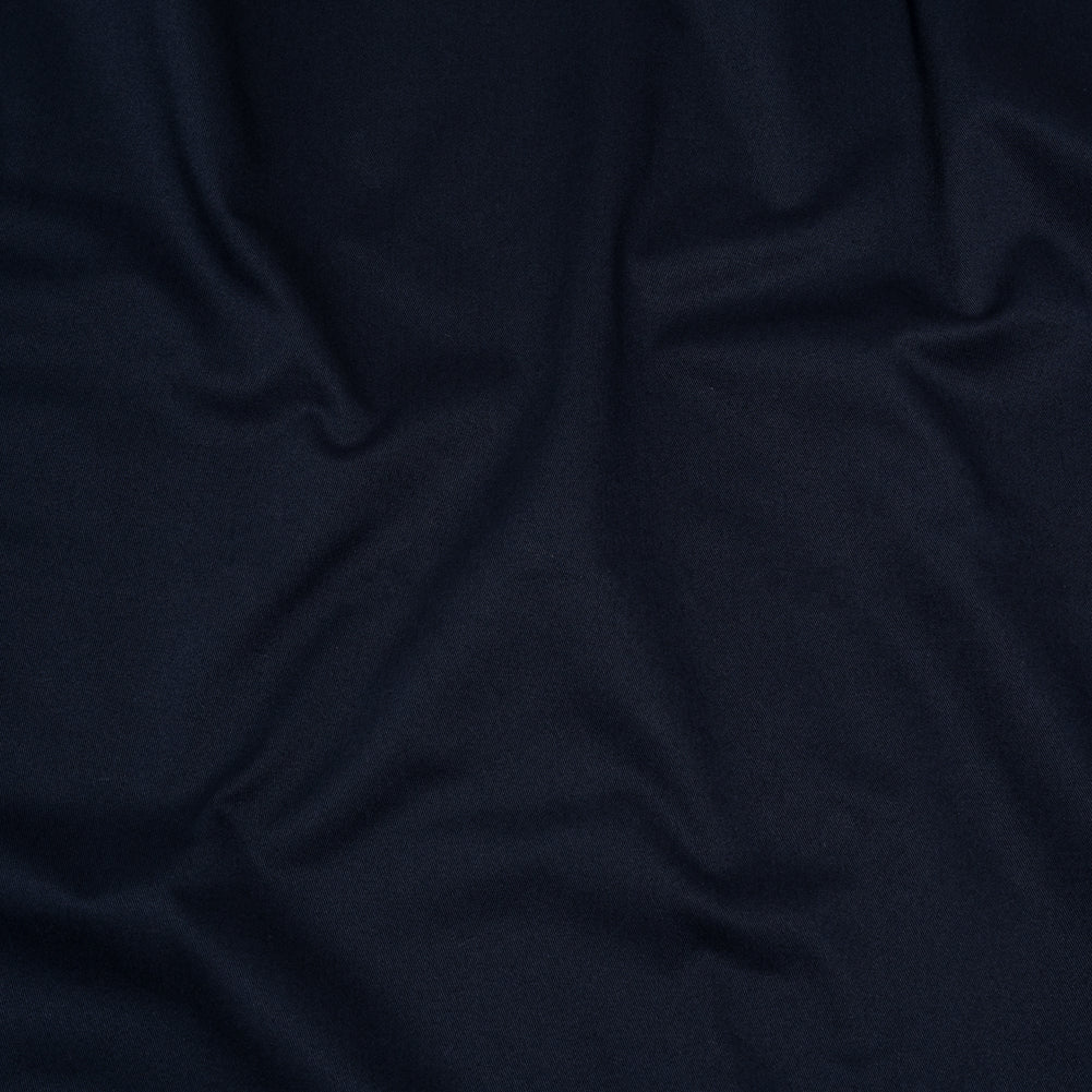 Peach finish Stretch Cotton Twill - Navy (Width 58 Inches)