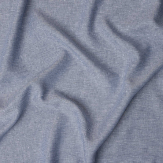 Dusty Blue 60 Lea Pure linen fabric (Width 58 Inches)