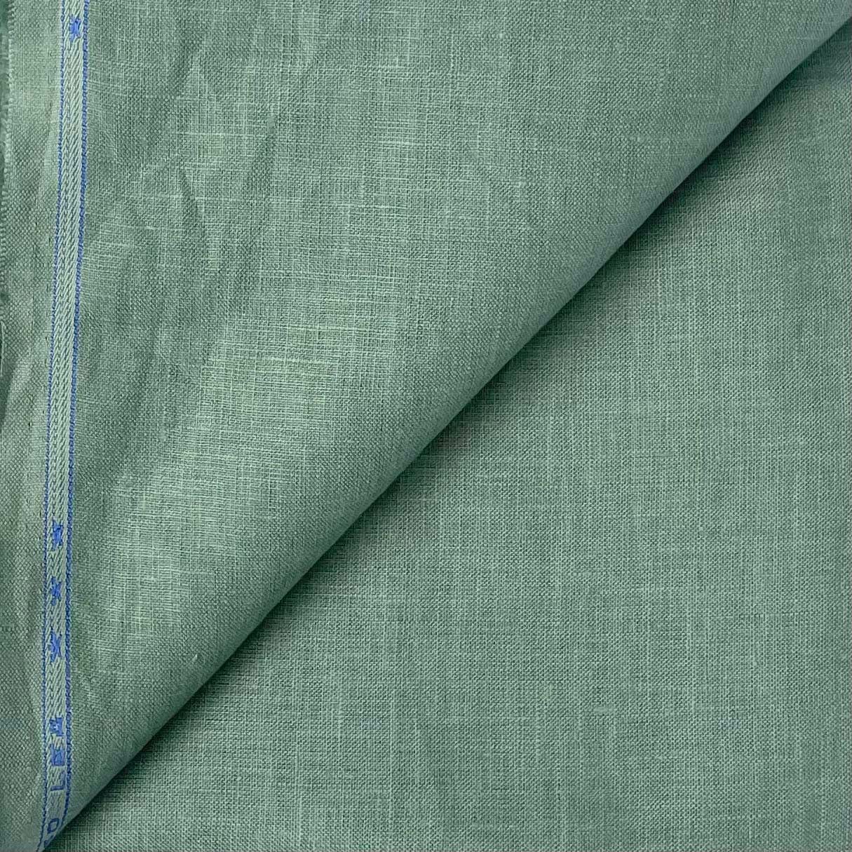 Dusty Mint Green 60 Lea Plain Pure linen fabric (Width 58 Inches)