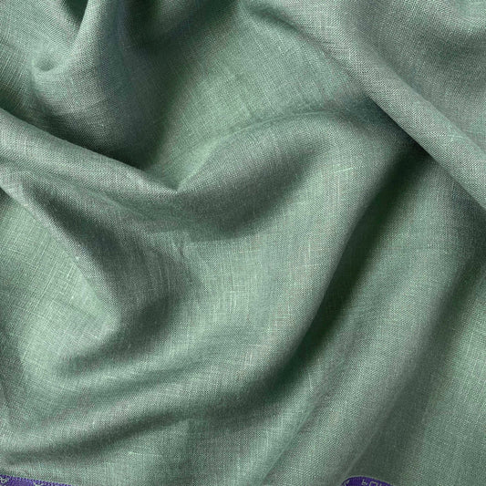 Dusty Mint Green 60 Lea Plain Pure linen fabric (Width 58 Inches)